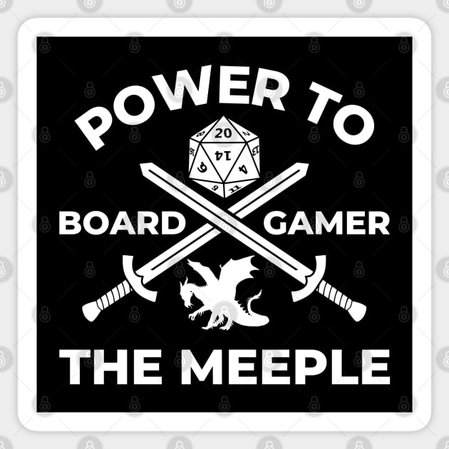 Power to the Meeple BoardGamer Fantasy Role Playing Table Top Sticker by Joaddo